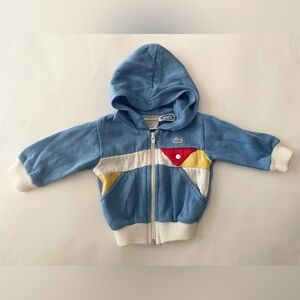Lacoste Kids Hoodie in Blue with Red and Yellow Accents